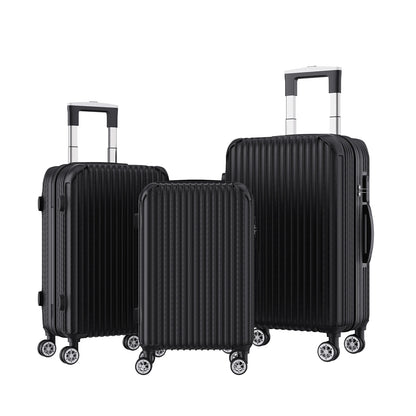 Rosahqnda 3-Piece Trolley Suitcase Set 4 Universal wheels Lock Case ABS Hard Sleeve Travel storage