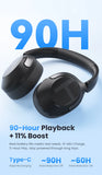 Fone de Ouvido Sem Fio HAYLOU S40 ANC com Cancelamento de Ruído de 50dB, Áudio Espacial 3D Hi-Res, LDAC, Bluetooth 6.0 e Design Over-Ear