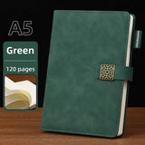 Vintage A5 leather notebook with personalized soft cover - perfect for business meetings and college life