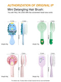 Cute Cartoon Dinosaur Hair Brush Set Detangling Mini Brush Set Travel Protable Comb Folding Mirror for Child Baby Girls Boys