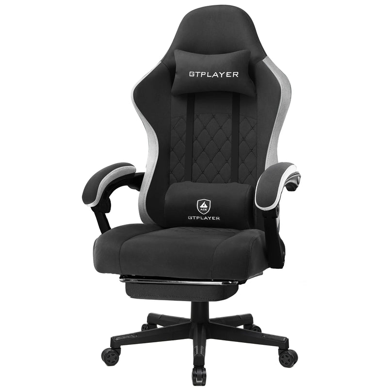 GTPLAYER Gaming Chair, Computer Office Chair with Pocket Spring Cushion, Linkage Armrests and Footrest, High Back Ergonomic Comp