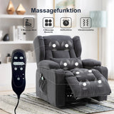COMHOMA Relax armchair stand-up aid massage armchair with fabric surface electric stand-up armchair TV armchair armchair fabric