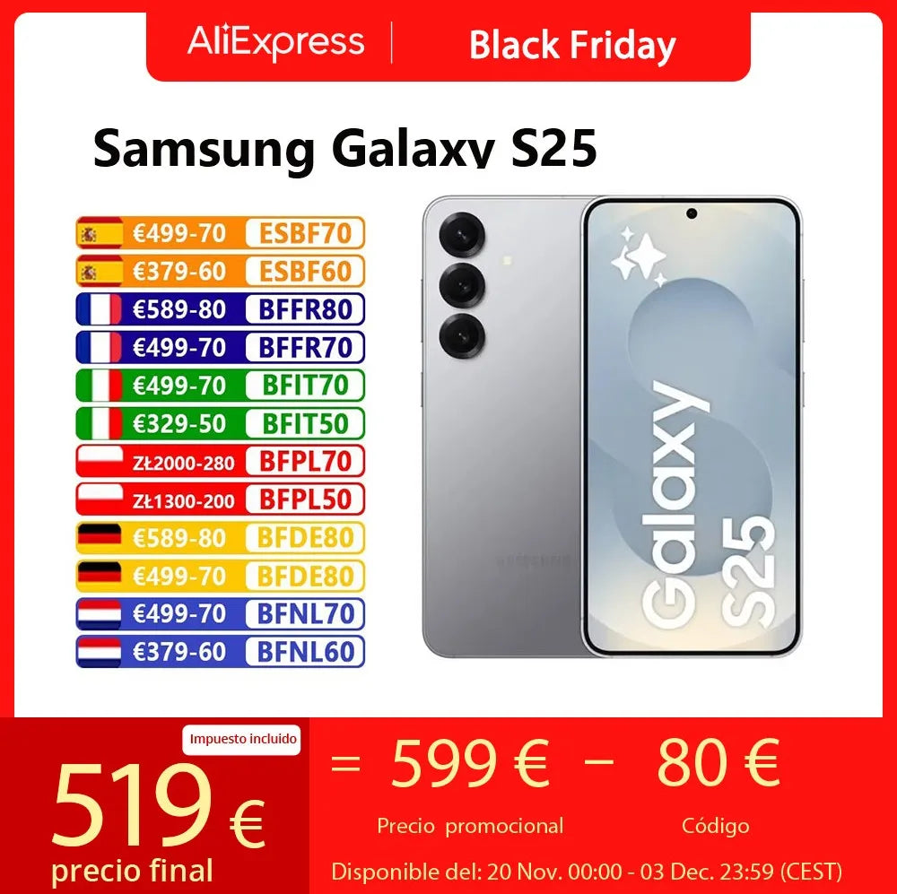 Samsung Galaxy S25 5G AI Smartphone Snapdragon 8 for Galaxy Elite 6.2" 120Hz AMOLED 2X Display 50MP Qual Camera Cell Phone