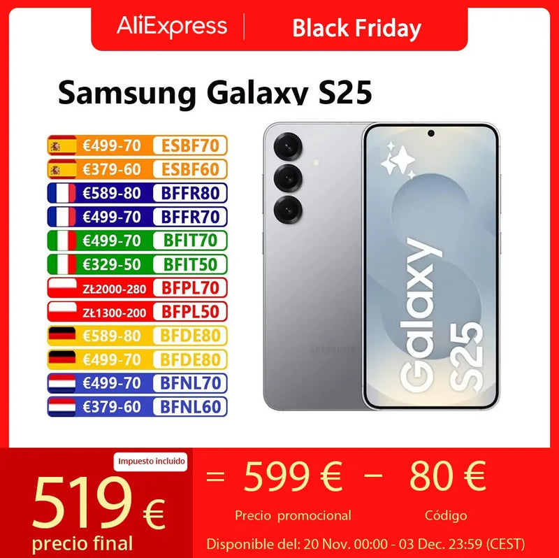 Samsung Galaxy S25 5G AI Smartphone Snapdragon 8 for Galaxy Elite 6.2" 120Hz AMOLED 2X Display 50MP Qual Camera Cell Phone