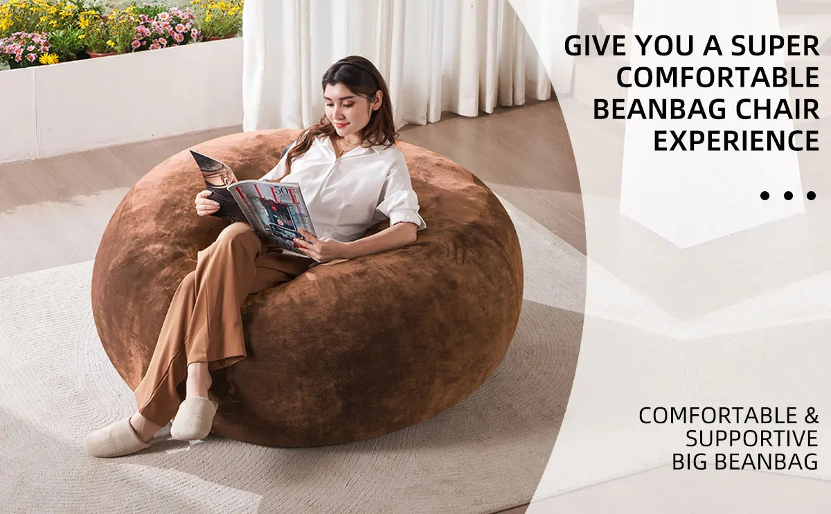 Bean Bag Chair with Filling Included Big Bean Bags Couch for Adults, Giant Beanbag Lazy Sofa for Living Room Bedroom and Dorm
