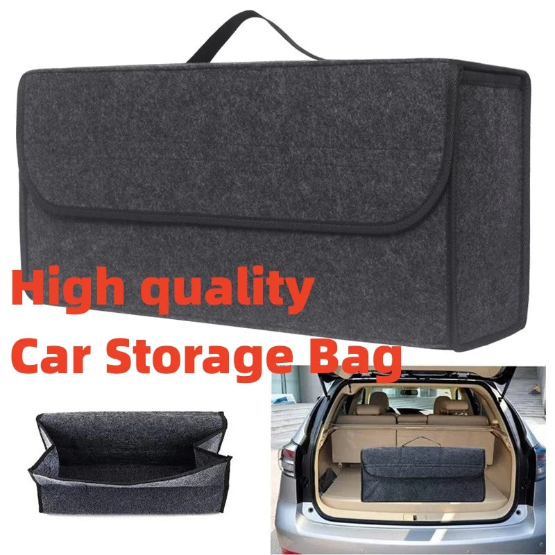 Large Anti-Slip Compartment Boot Storage Organizer Tool Car Storage Bag Car Trunk Organizer Soft Felt Storage Box Accessories