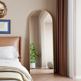 Anajqaqia 162×53cm Full Body Mirror, Curved Standing Mirror, Floor Mirror with Tempered Glass and Aluminum Alloy Frame