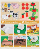 Montessori Busy Book Baby Early Education Book Farm Animal Scene Storytelling Activity Toy Fine Motor Quiet Book for Toddlers