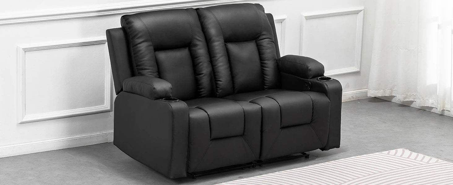 COMHOMA Recliner TV Armchair with Reclining and Footrest, Thick Backrest and Armrests, 360° Swivel