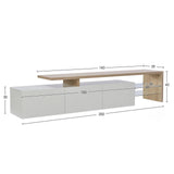 ROSAHQNDA Modern TV Cabinet, LED Stylish Living Room Furniture, Practical Storage Space, High-Gloss, Glass Shelves, 200x42x39cm
