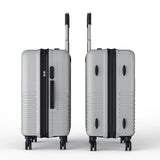 Anajqaqia 3-Piece Travel Suitcase Set with Wheels and Lock, Hard-Shell Trolley, Telescopic Handle, M, L, XL, Silvery