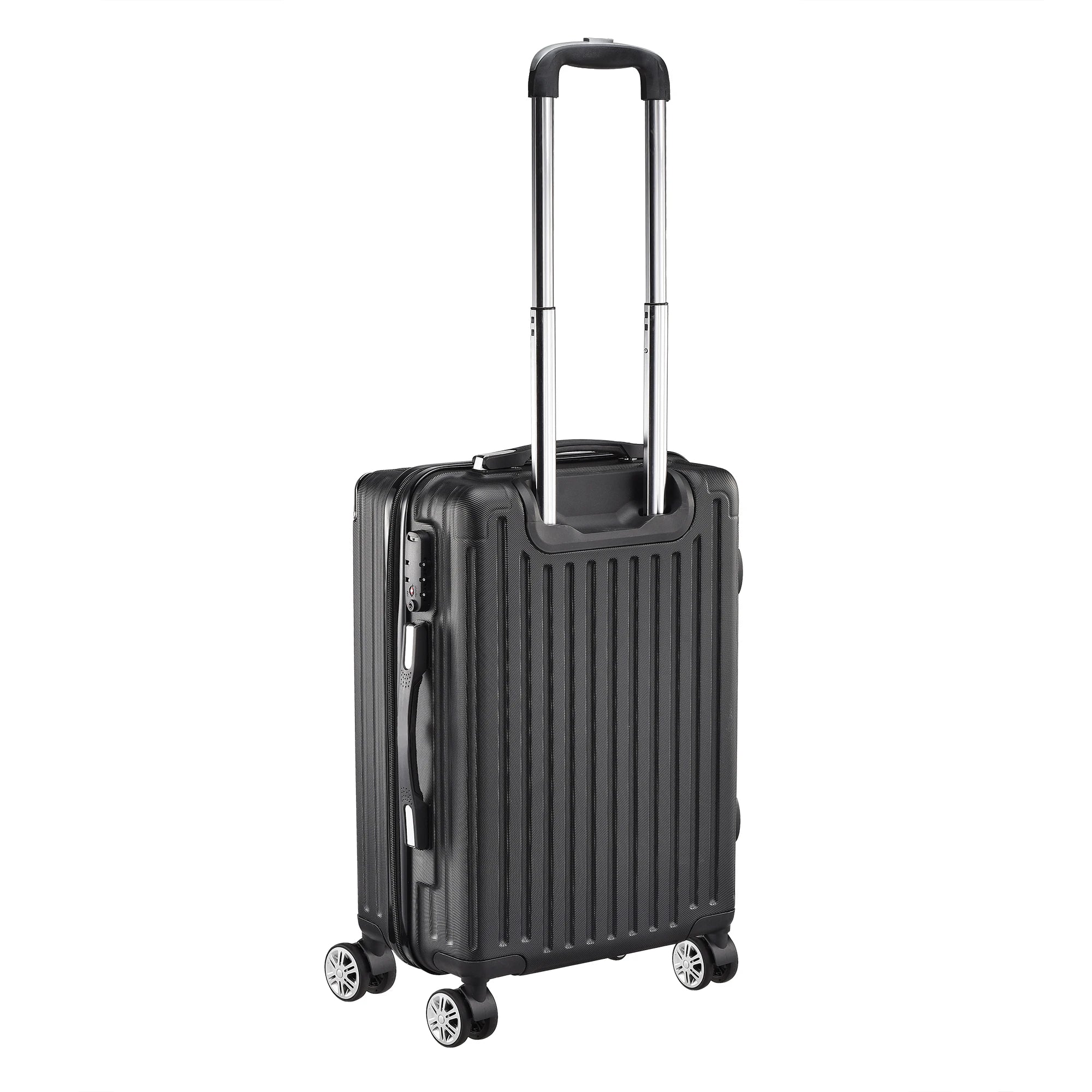 Anajqaqia Suitcase 3 Pieces Set,Hard Shell Trolleys Set,With TSA Lock,360° Universal Wheels,Lightweight ABS Luggage,Black