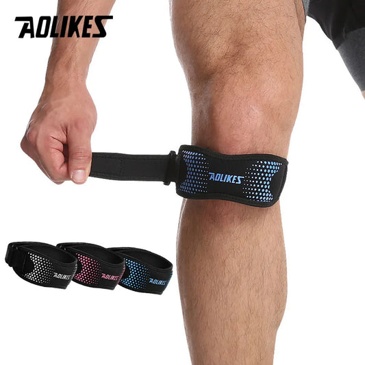 AOLIKES-Joelheira Ajustável para Alívio das Dores, Estabilizador Patela, Suporte Brace, Caminhadas, Futebol, Basquete, Corrida, Esporte, 1Pc