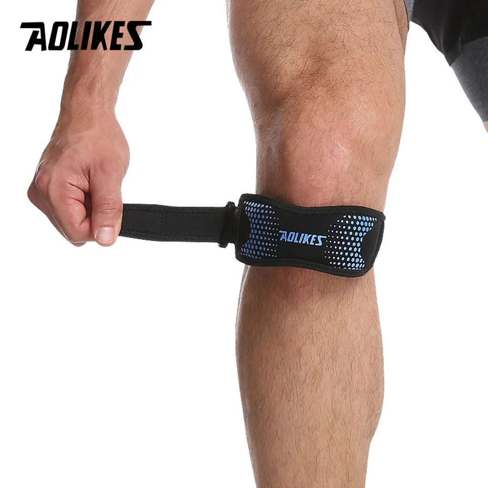 AOLIKES-Joelheira Ajustável para Alívio das Dores, Estabilizador Patela, Suporte Brace, Caminhadas, Futebol, Basquete, Corrida, Esporte, 1Pc