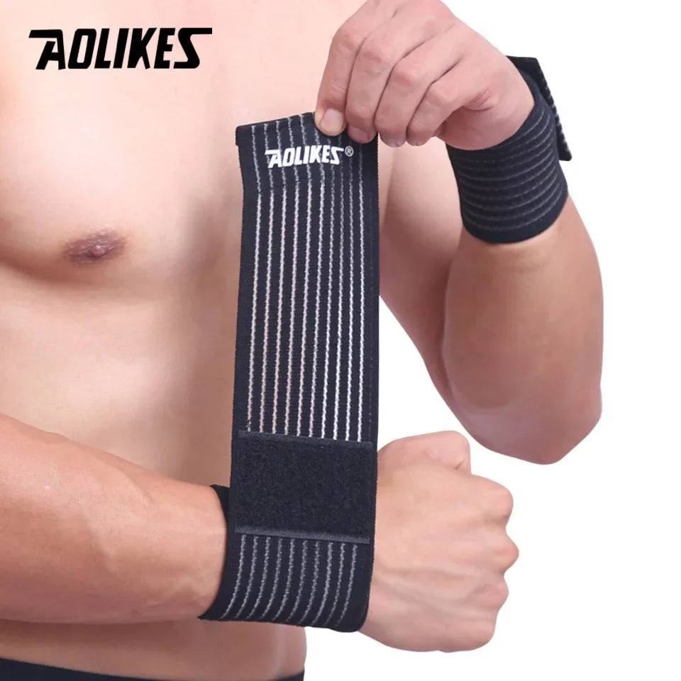 AOLIKES-algodão elástico do pulso atadura, mão esporte pulseira, ginásio suporte, wrap cinta de pulso, túnel do carpo, 1pc