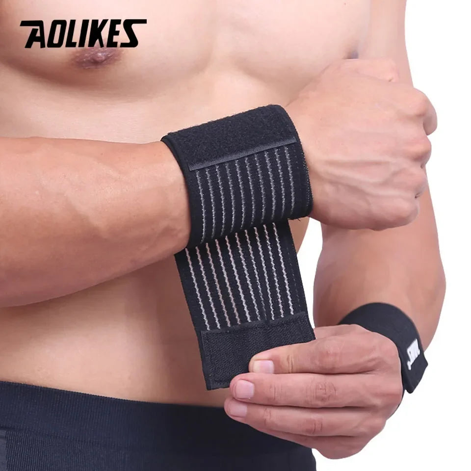 AOLIKES-algodão elástico do pulso atadura, mão esporte pulseira, ginásio suporte, wrap cinta de pulso, túnel do carpo, 1pc