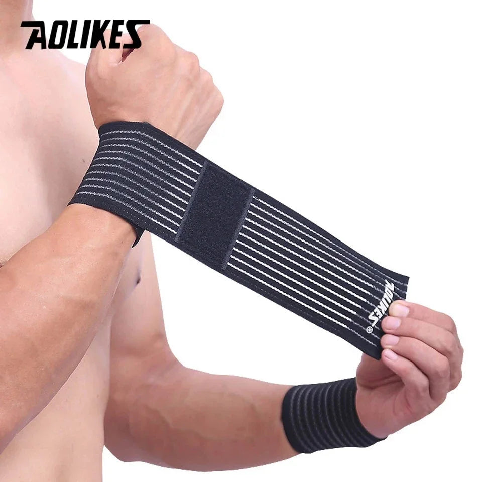 AOLIKES-algodão elástico do pulso atadura, mão esporte pulseira, ginásio suporte, wrap cinta de pulso, túnel do carpo, 1pc