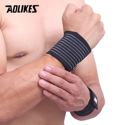 AOLIKES-algodão elástico do pulso atadura, mão esporte pulseira, ginásio suporte, wrap cinta de pulso, túnel do carpo, 1pc