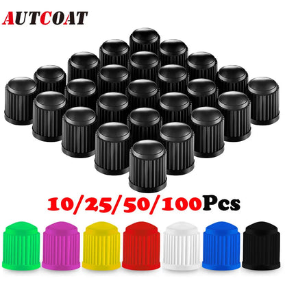 AUTCOAT-Tire Stem Valve Caps, Plastic Valve Caps, Universal Stem Covers for Cars, SUVs, Bike &amp; Bicycle, Trucks, Motorcycles 