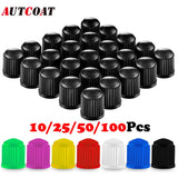 AUTCOAT-Tire Stem Valve Caps, Plastic Valve Caps, Universal Stem Covers for Cars, SUVs, Bike &amp; Bicycle, Trucks, Motorcycles 