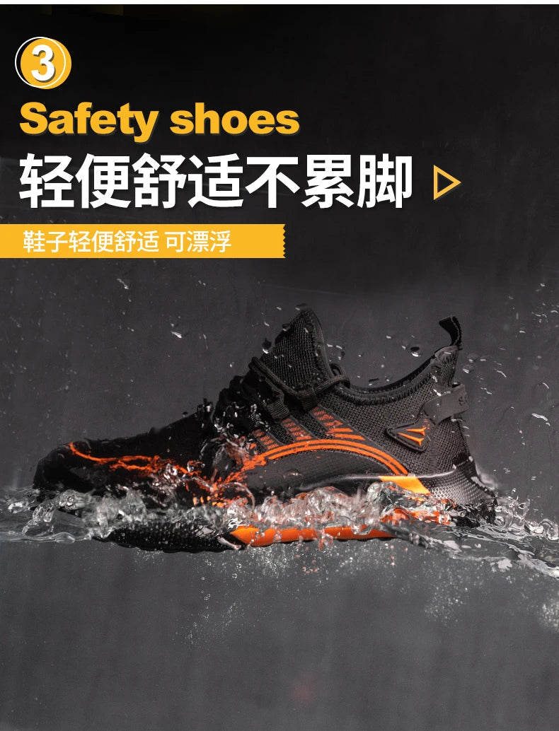 2024 Lightweight  Safety Shoes Men For Work Breathable Sports Safety Toe Shoes Work Boots Anti-Smashing Women