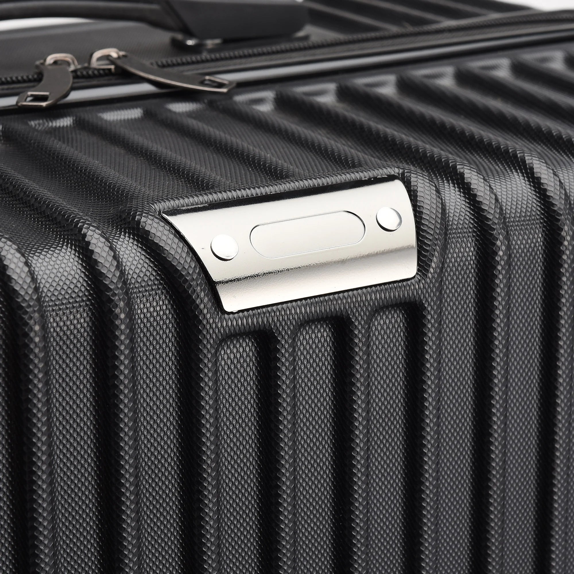 3-Piece Hard Shell Suitcase Set, Trolley Carry-on Luggage, Travel Suitcase Set, Trolley Set with TSA Lock and 4 Wheels, Rolling Suitcase, Luggage Sets, Black (M, L & XL)