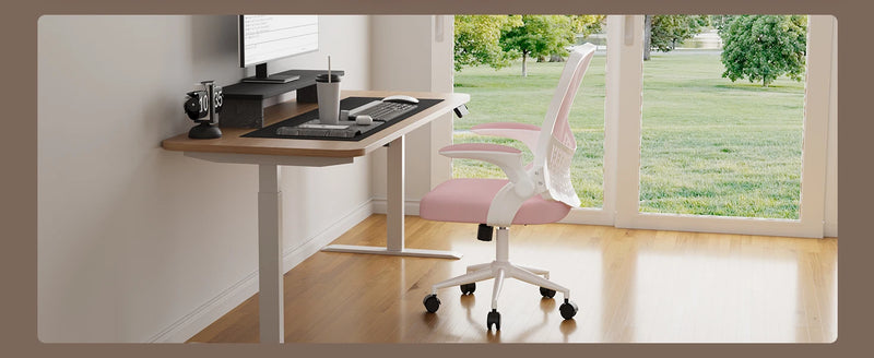 Naspaluro Ergonomic Office Chair Desk Chair with 90 ° Folding Armrest's Breathable Mesh Padding for Bedroom Home Office Study