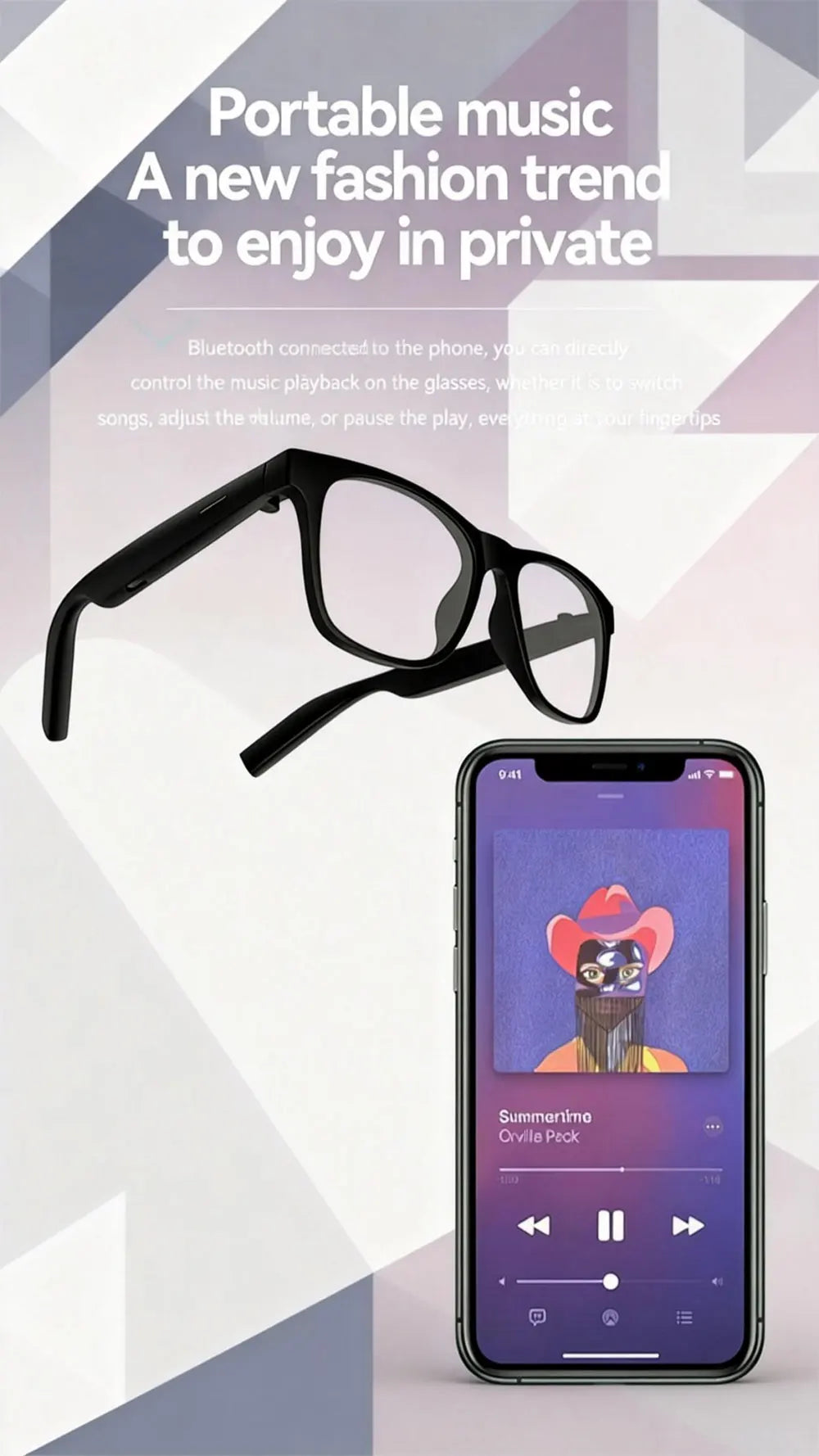 Smart Glasses D11 Plus Bluetooth 5.3 Music Control Camera Shutter Call Answer Glasses Smart Sunglasses UV400 Outdoor Sports Unisex