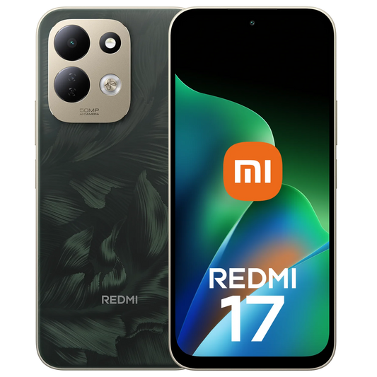 Smartphone Xiaomi Redmi 17 4G (Versão Global) – Xiaomi HyperOS 3, MediaTek Helio G91-Ultra, tela de 6,9" (120 Hz), bateria de 7500 mAh e carregamento rápido de 45 W.