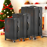 3-Piece Hard Shell Suitcase Set, Trolley Carry-on Luggage, Travel Suitcase Set, Trolley Set with TSA Lock and 4 Wheels, Rolling Suitcase, Luggage Sets, Black (M, L & XL)