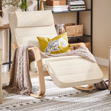 SoBuy FST16 New swing chair 5-compartment adjustable foot part swing armchair relax armchair load 150kg Birch Wood