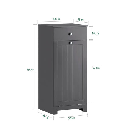 SoBuy BZR21 laundry wardrobe with fold-out laundry bag laundry chest laundry collector with drawers laundry basket bathroom wardrobe