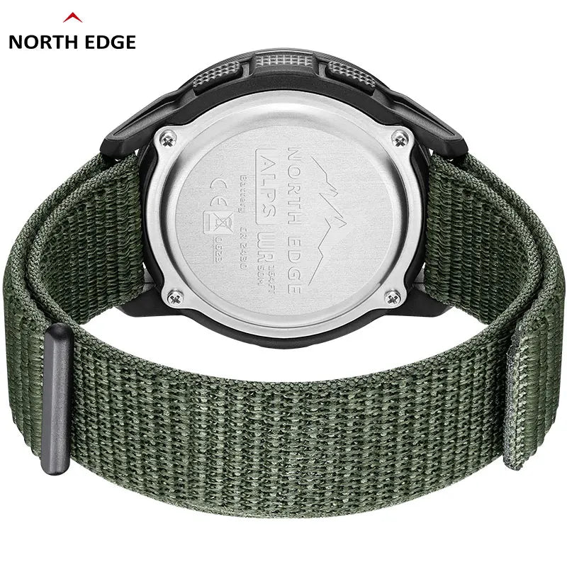 NORTH EDGE ALPS Reloj digital de fibra de carbono para hombre, resistente a golpes, deportivo, militar, superligero, con brújula para exteriores, resistente al agua hasta 50 m.