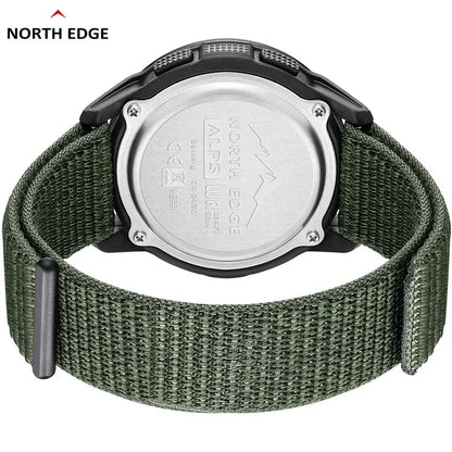 NORTH EDGE ALPS Reloj digital de fibra de carbono para hombre, resistente a golpes, deportivo, militar, superligero, con brújula para exteriores, resistente al agua hasta 50 m.