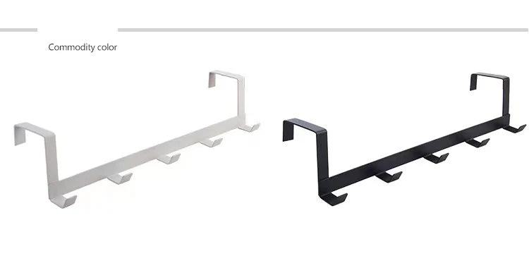 Ganchos para puerta de dormitorio, 5 ganchos, organizador de baño para el hogar, perchero para ropa, abrigos, sombreros, toallas, accesorios de baño y cocina.
