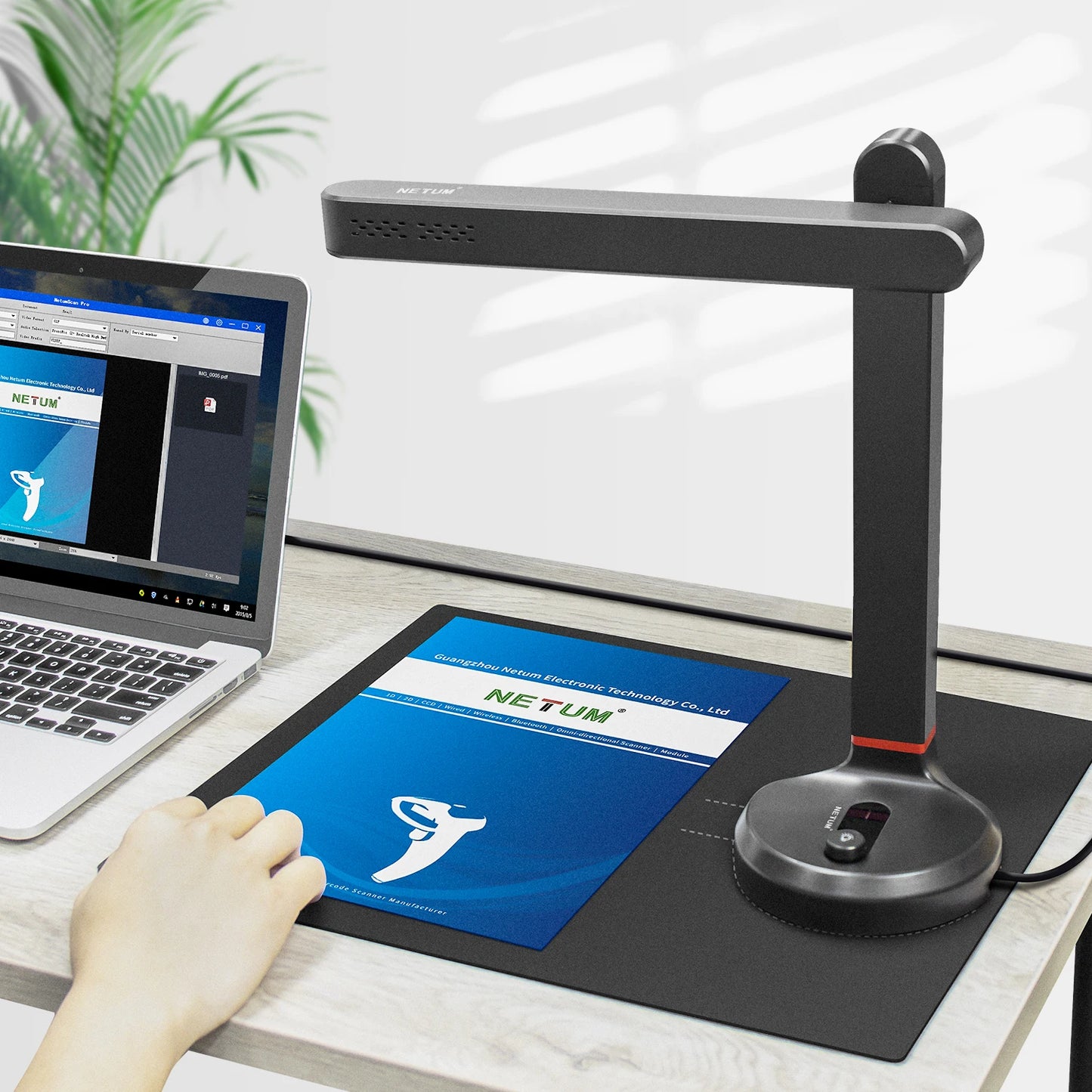 NETUM Book Scanner T101 Autofocus Document Scanner Max A4 A3 Size with Smart OCR Led Table Desk Lamp for Family Home Office