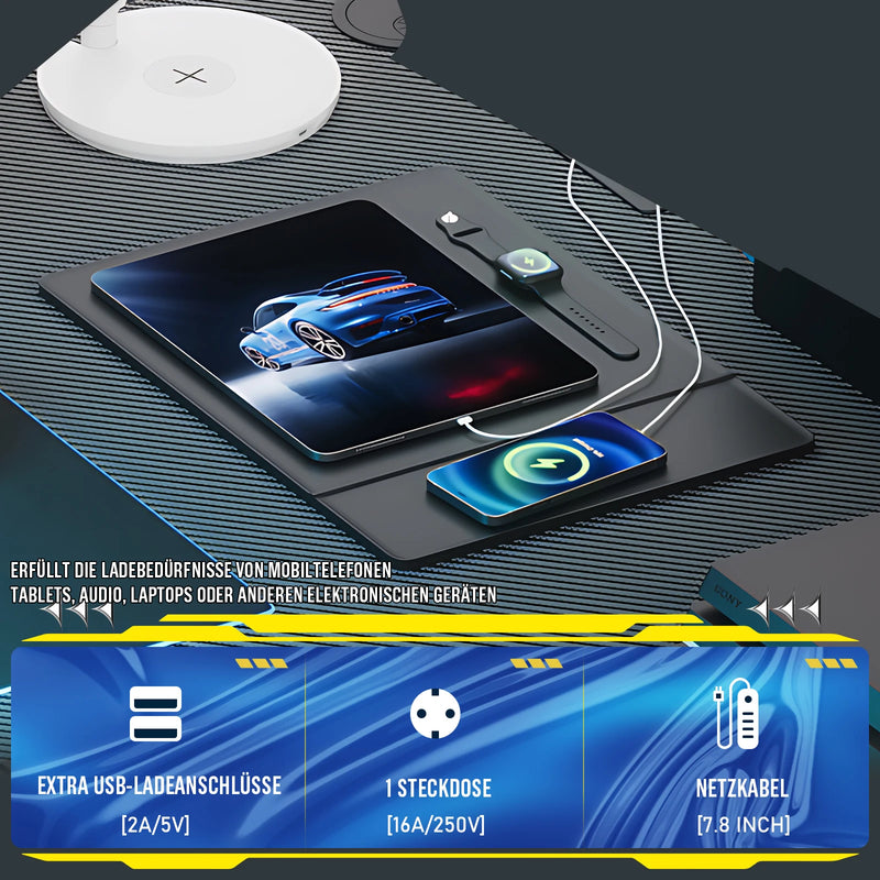 COMHOMA Desk Gaming table with Shelf, corner desk with USB charging port and socket, 120cm computer table L shape PC