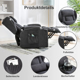 COMHOMA Relax armchair stand-up aid massage armchair with fabric surface electric stand-up armchair TV armchair armchair fabric