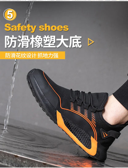 2024 Lightweight  Safety Shoes Men For Work Breathable Sports Safety Toe Shoes Work Boots Anti-Smashing Women