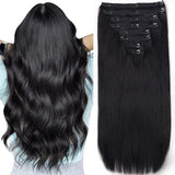 Aplique de cabelo Humano liso de tic tac Extensões Invisível