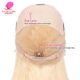 360 Full Lace Wig Human Hair Pre Plucked 613 Blonde Colored Lace Front Wigs Bone Straight Ponytail Human Hair Lace Frontal Wig