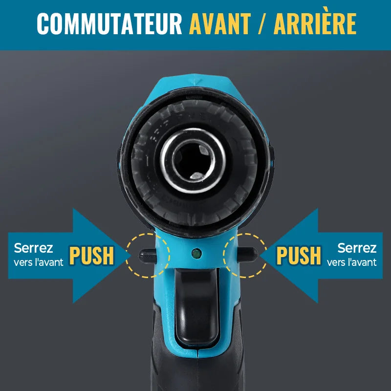 28V Cordless Impact Drill Multifunctional Screwdriver Rechargeable Electric Drill Lithium Battery 1350rpm Speed Power Tool