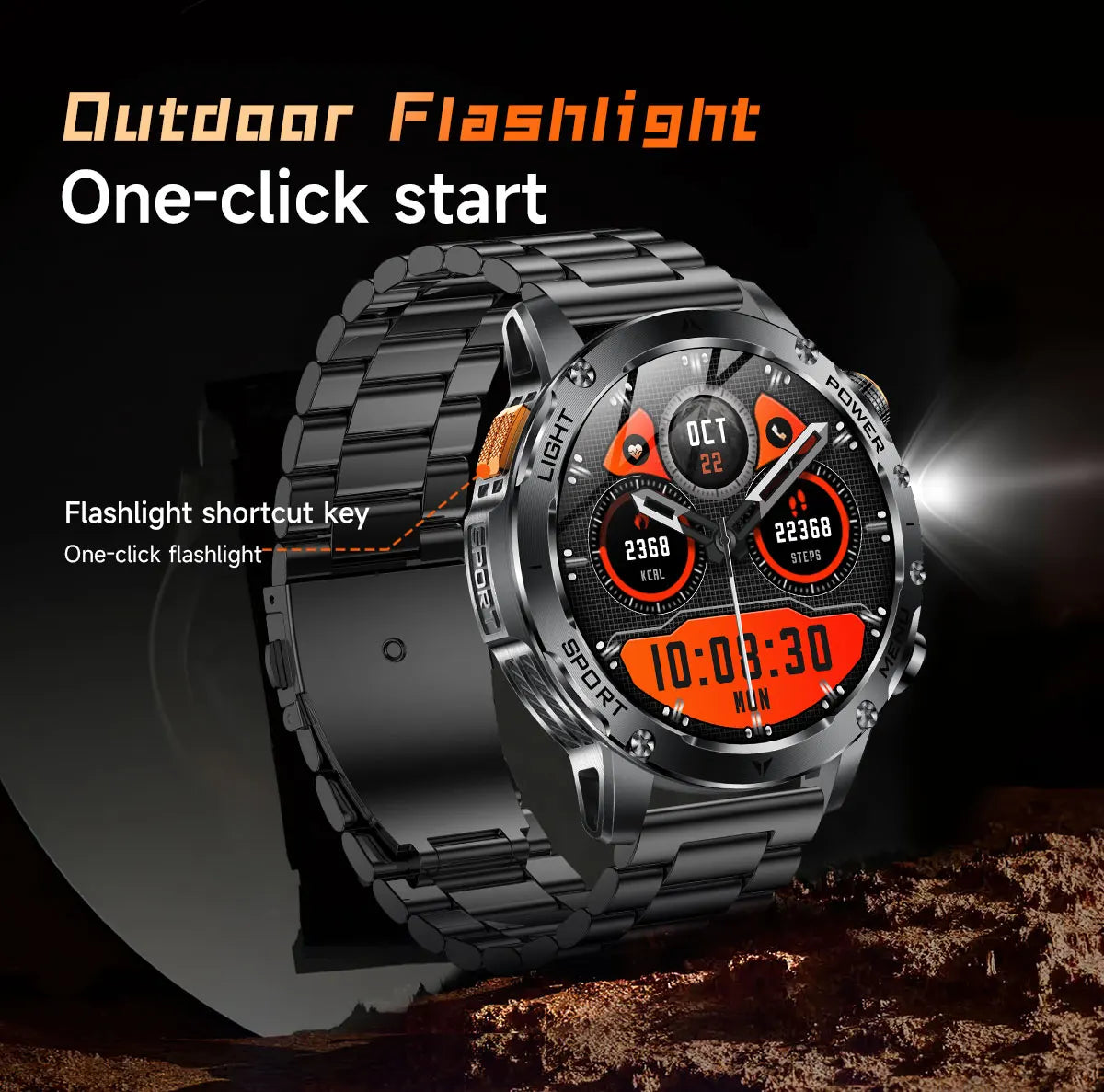 Novo Smartwatch Militar para Atividades ao Ar Livre (Modelo 2026) – Bateria de 1000 mAh de Longa Duração, Monitoramento de Fitness, À Prova d'Água, Estilo Tático e Esportivo