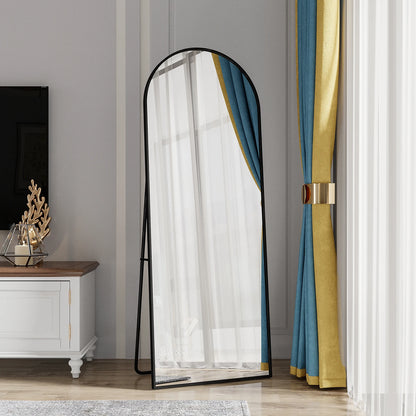 Anajqaqia 162×53cm Full Body Mirror, Curved Standing Mirror, Floor Mirror with Tempered Glass and Aluminum Alloy Frame