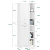 SoBuy BZR104 high wardrobe with fold-out bathroom wardrobe narrow laundry wardrobe bathroom shelf bathroom wardrobe