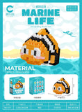 Bloques de construcción de partículas de animales del mundo oceánico creativo, juguetes para niños, minimodelos de animales, juguetes educativos, construcción compatible