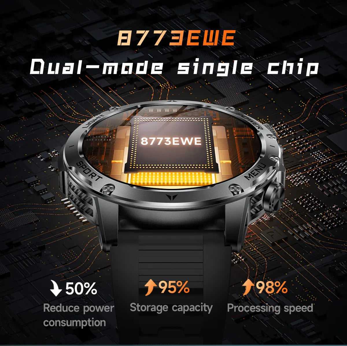 Novo Smartwatch Militar para Atividades ao Ar Livre (Modelo 2026) – Bateria de 1000 mAh de Longa Duração, Monitoramento de Fitness, À Prova d'Água, Estilo Tático e Esportivo