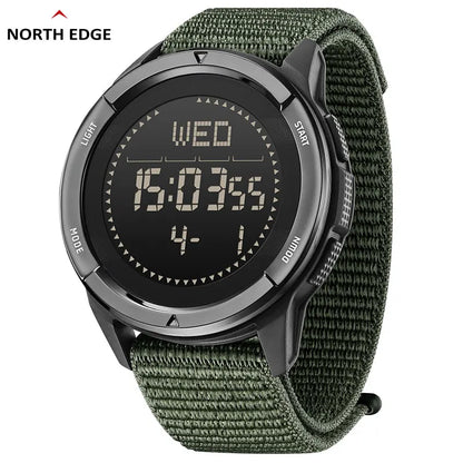 NORTH EDGE ALPS Reloj digital de fibra de carbono para hombre, resistente a golpes, deportivo, militar, superligero, con brújula para exteriores, resistente al agua hasta 50 m.