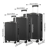 Anajqaqia Suitcase 3 Pieces Set,Hard Shell Trolleys Set,With TSA Lock,360° Universal Wheels,Lightweight ABS Luggage,Black