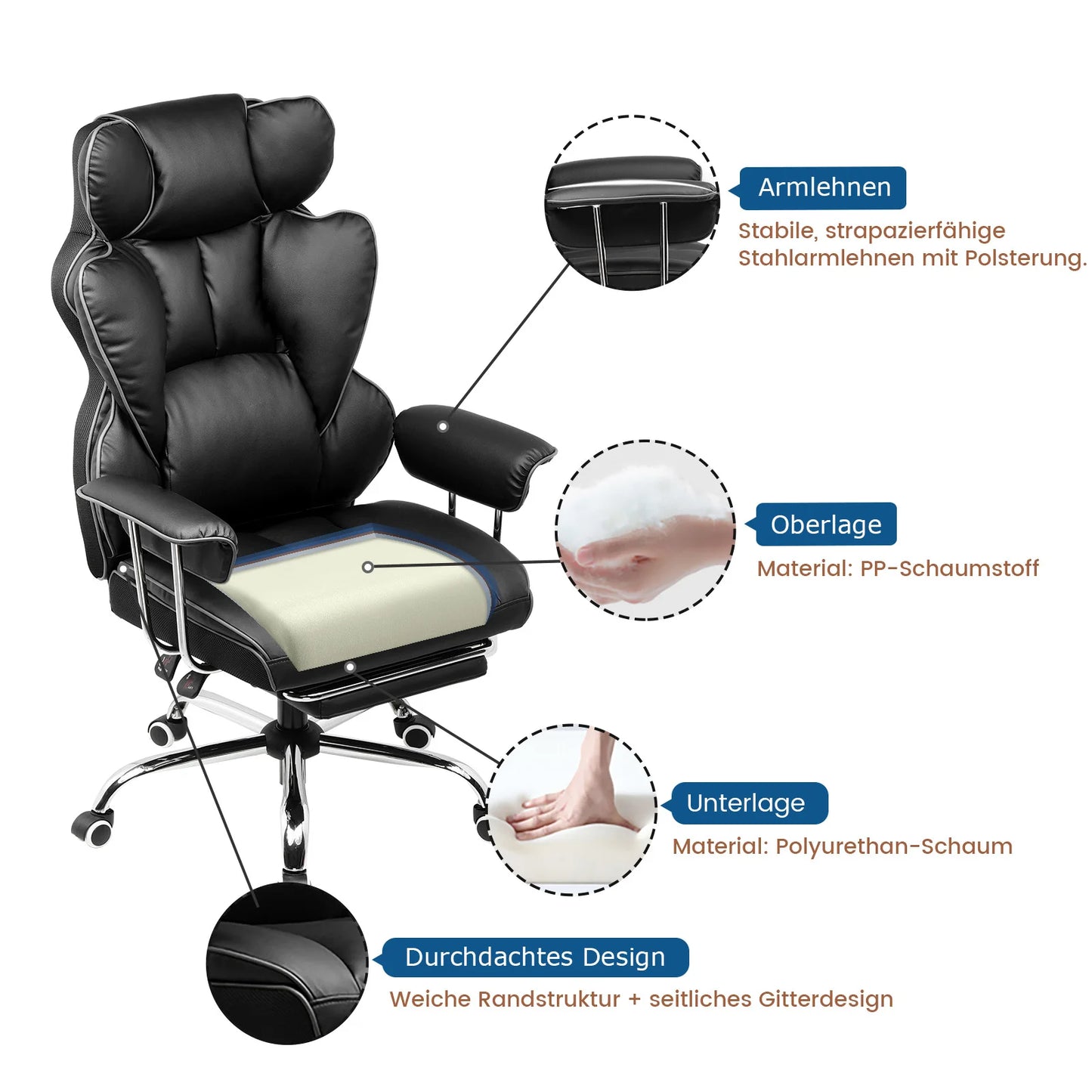 GTPLAYER Gaming chair Gamer chair Ergonomic Office Chair Footrest fabric Surface Spring seat cushion Gaming Chair